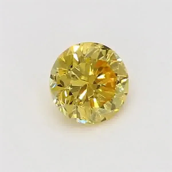 0.15ct Round Natural Diamond (Colour Fancy Vivid Yellow, Clarity VS2, Cut GD, GIA Certified)