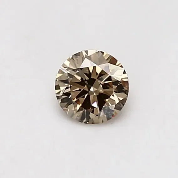 0.38ct Round Natural Diamond (Colour Light Brown, Clarity VS1, Cut GD, GIA Certified)