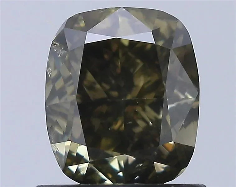 1.13ct Cushion brilliant Natural Diamond (Colour Fancy Dark Greenish Brown, Clarity SI2, GIA Certified)