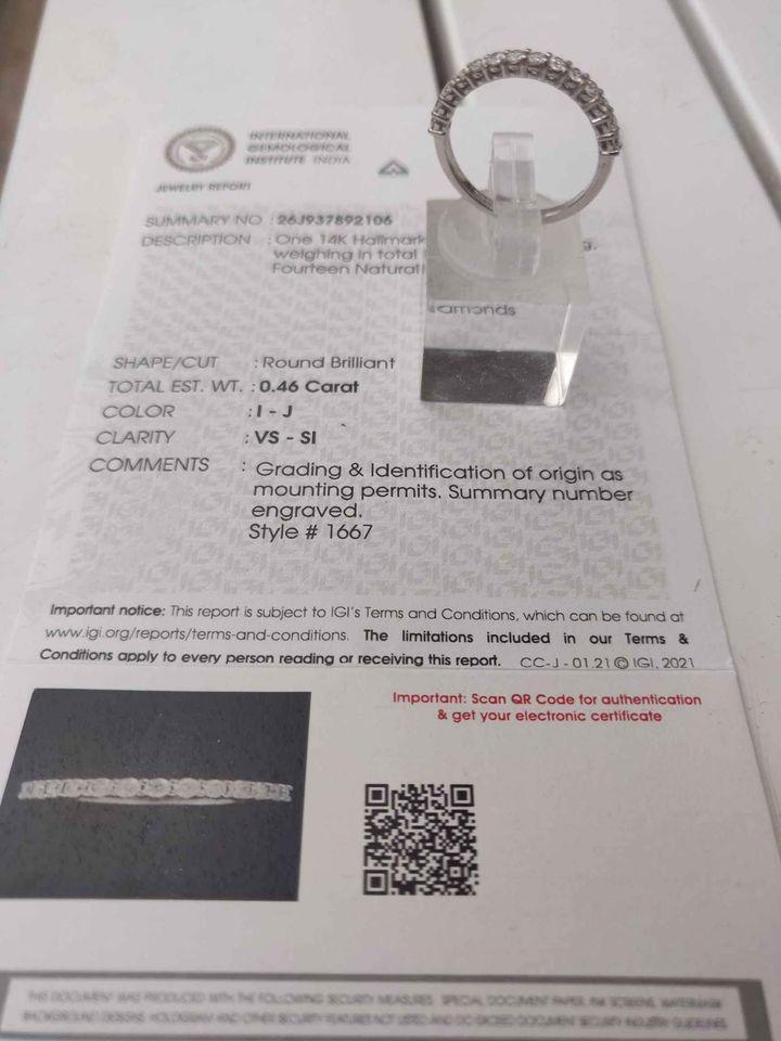 Alliancering i 14 KT Hvidguld med 0.46 CT Brillanter | MANICH