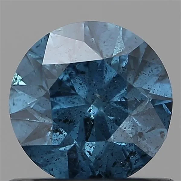 0.70ct Round Natural Diamond (Colour Fancy Vivid Blue, Clarity I1, Cut GD, IGI Certified)