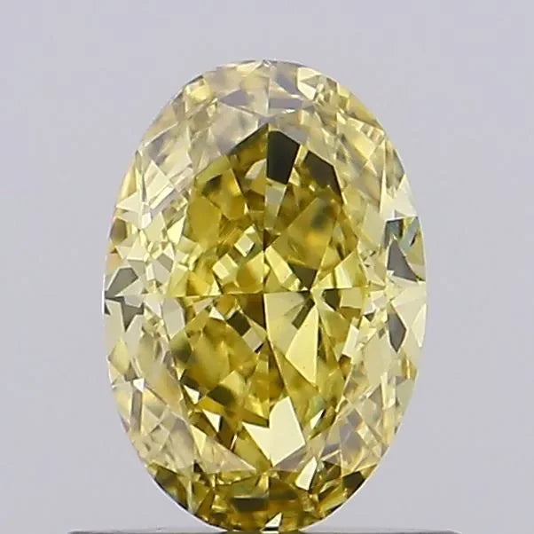 0.70ct Oval Lab Grown Diamond (Colour Fancy Intense Gray Yellow, Clarity VS2, Cut GD, IGI Certified)