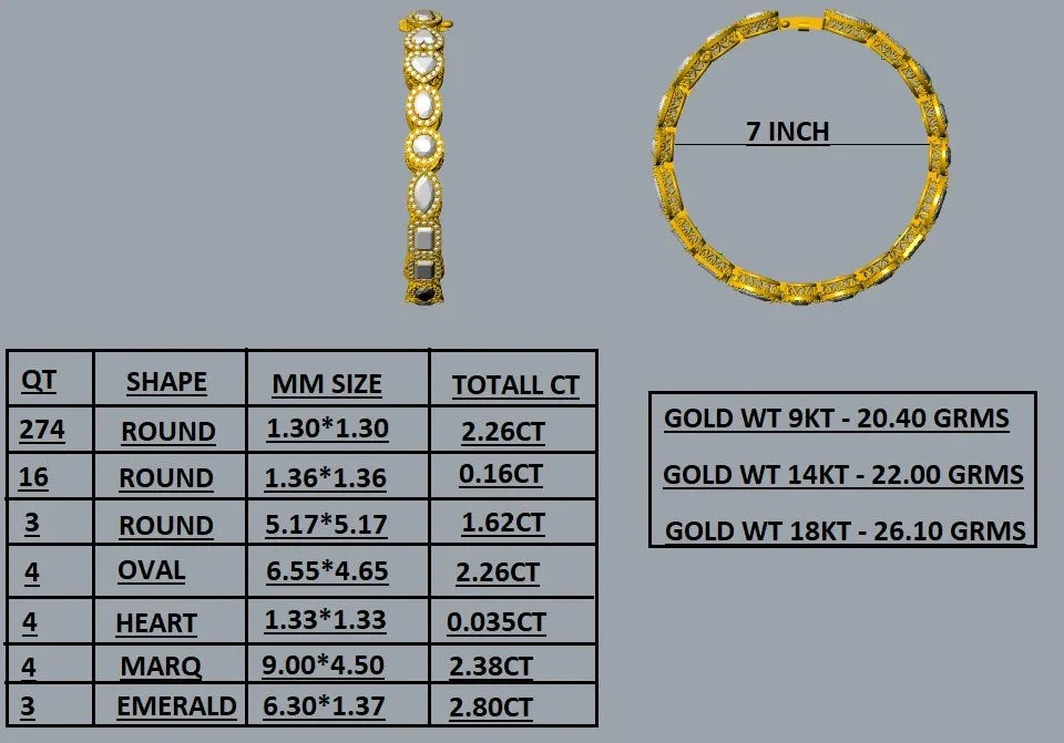 Tennisarmbånd BR-12 – 11.50 ct Lab Grown Diamanter – Oval, Emerald & Marquise