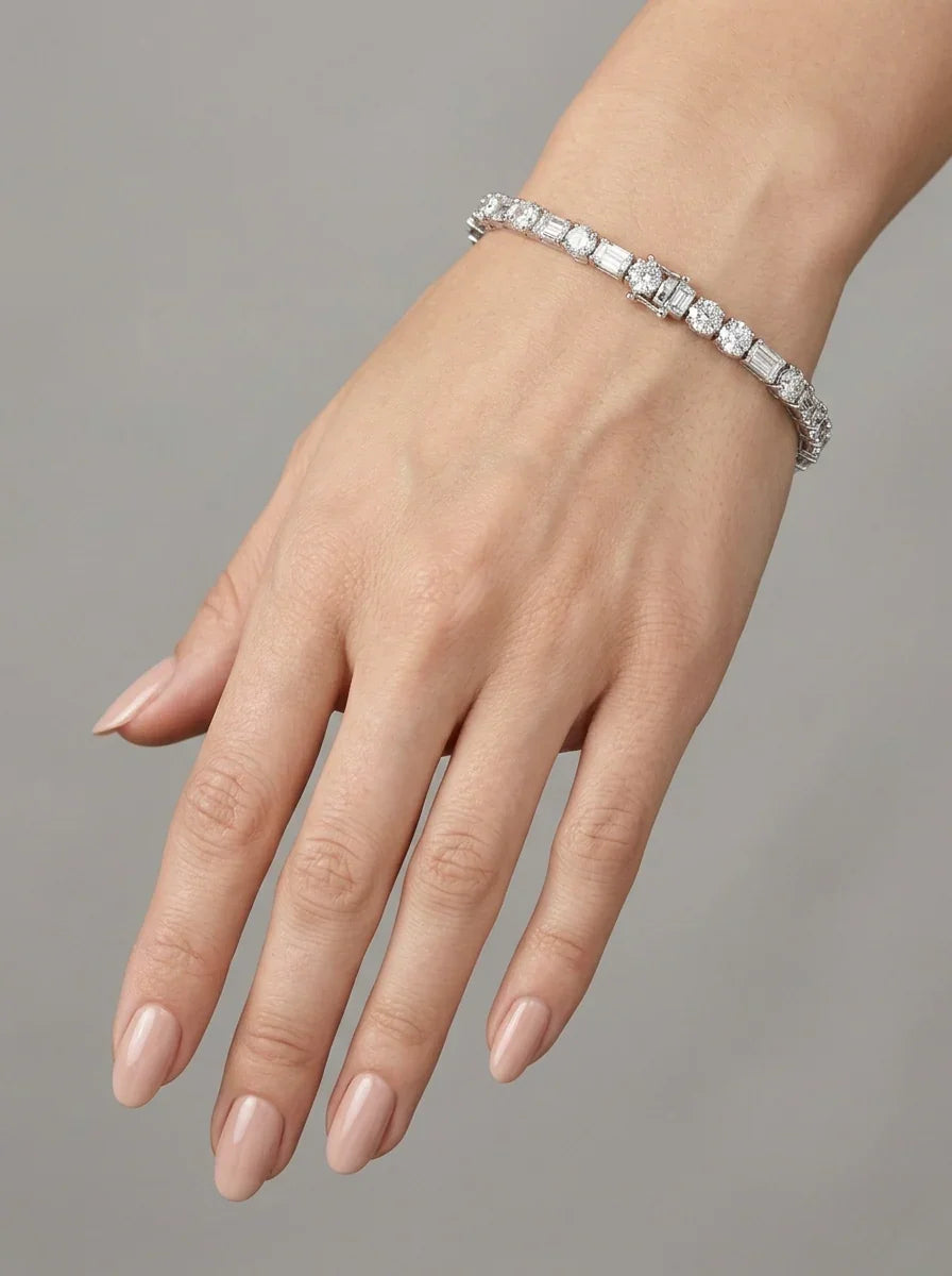 Tennisarmbånd BR-17 Oval, Emerald & Pear – Lab Grown 9,25 ct