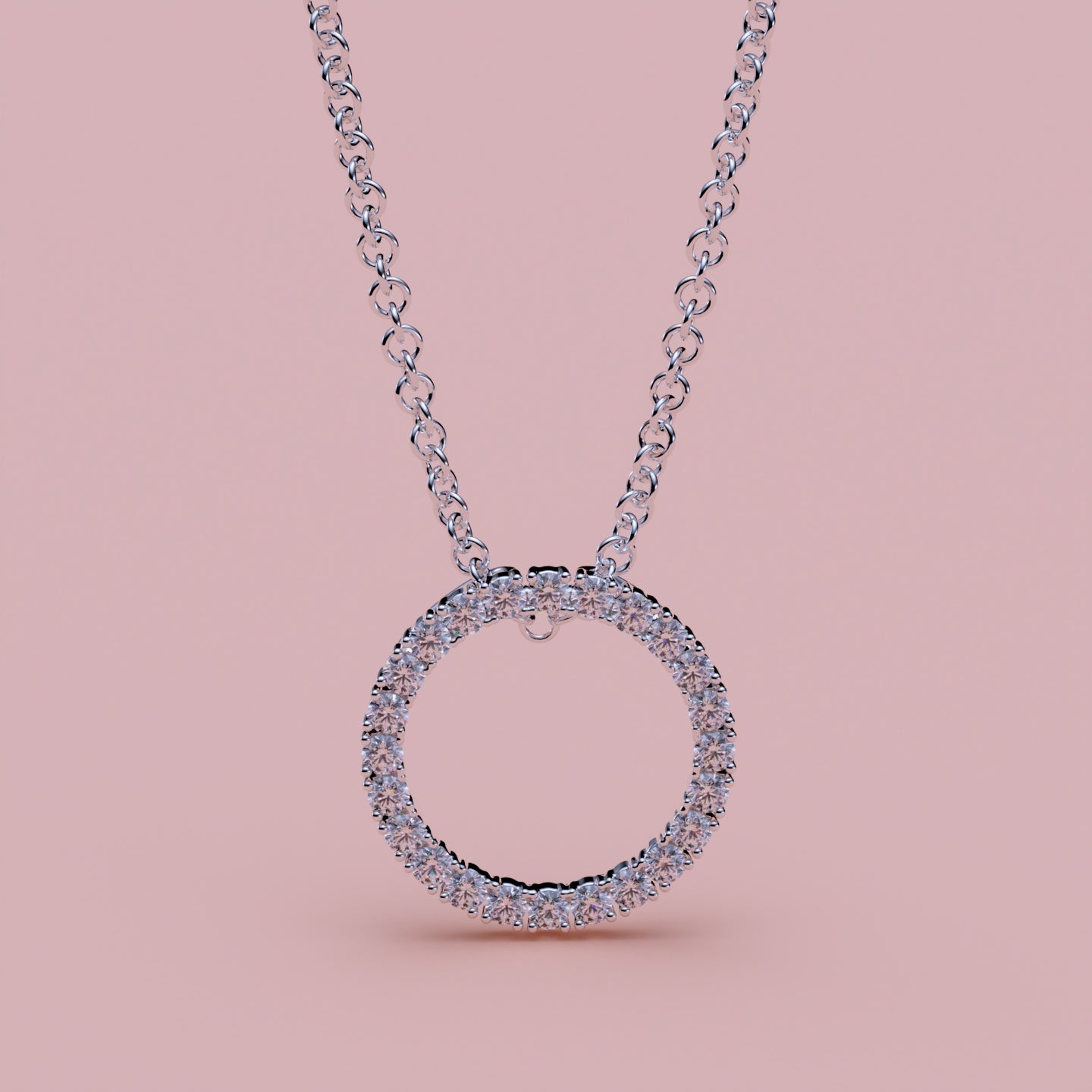 Cirkel Diamantvedhæng | 0,48 CT | 24 Brillanter | Manich