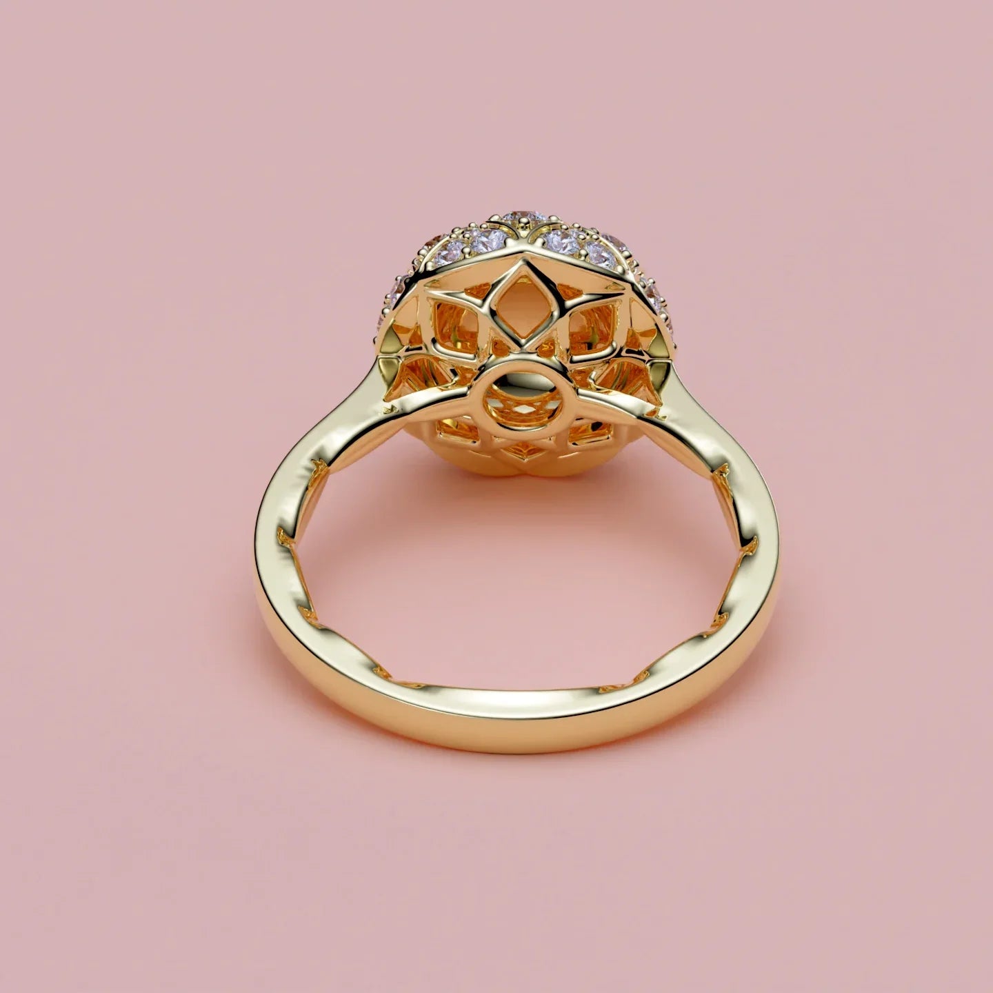 Taj Mahal Inspireret Diamantring i 14K Guld - Håndlavet Dome Design