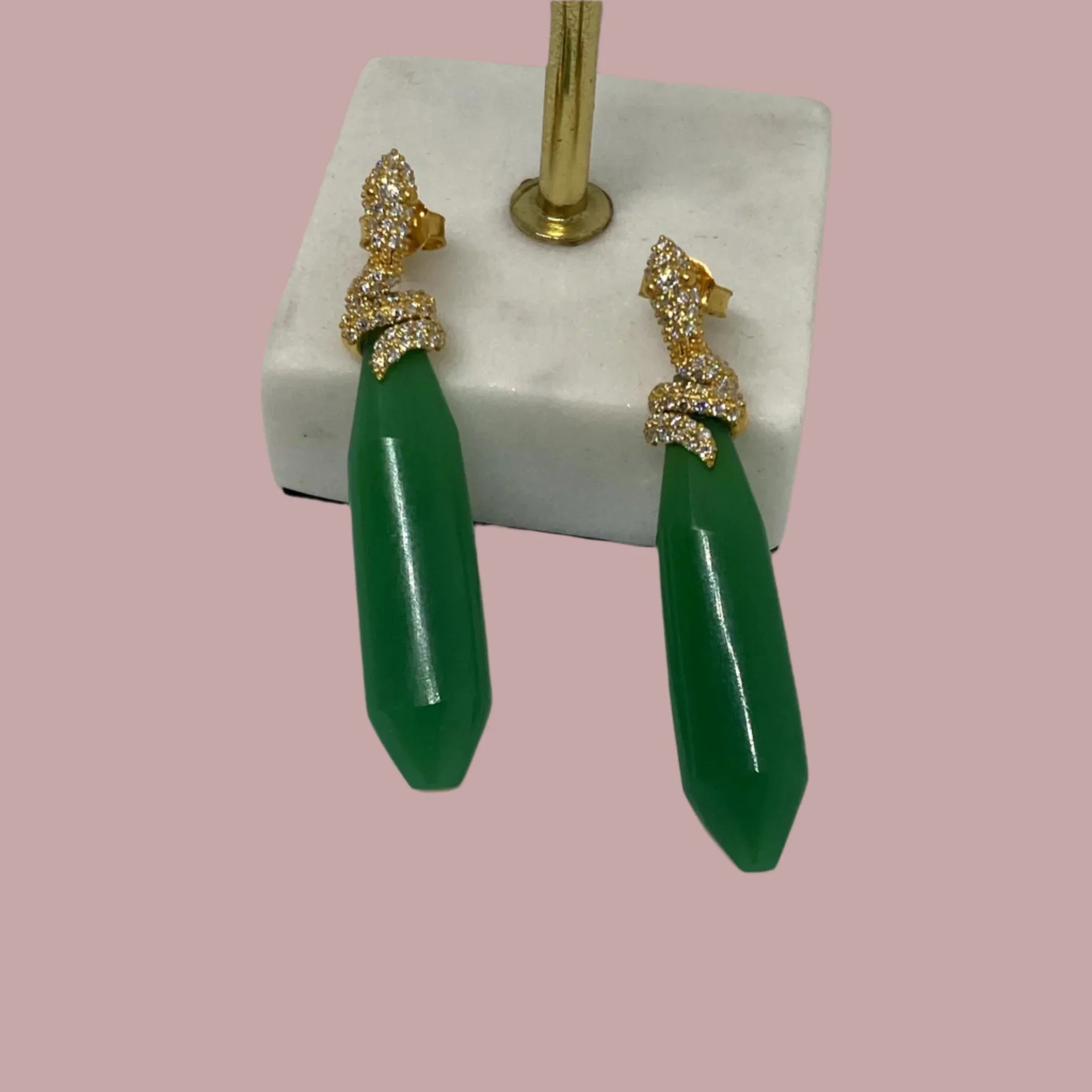 Serpentine Ørehængere med Chrysoprase | Erik Manich