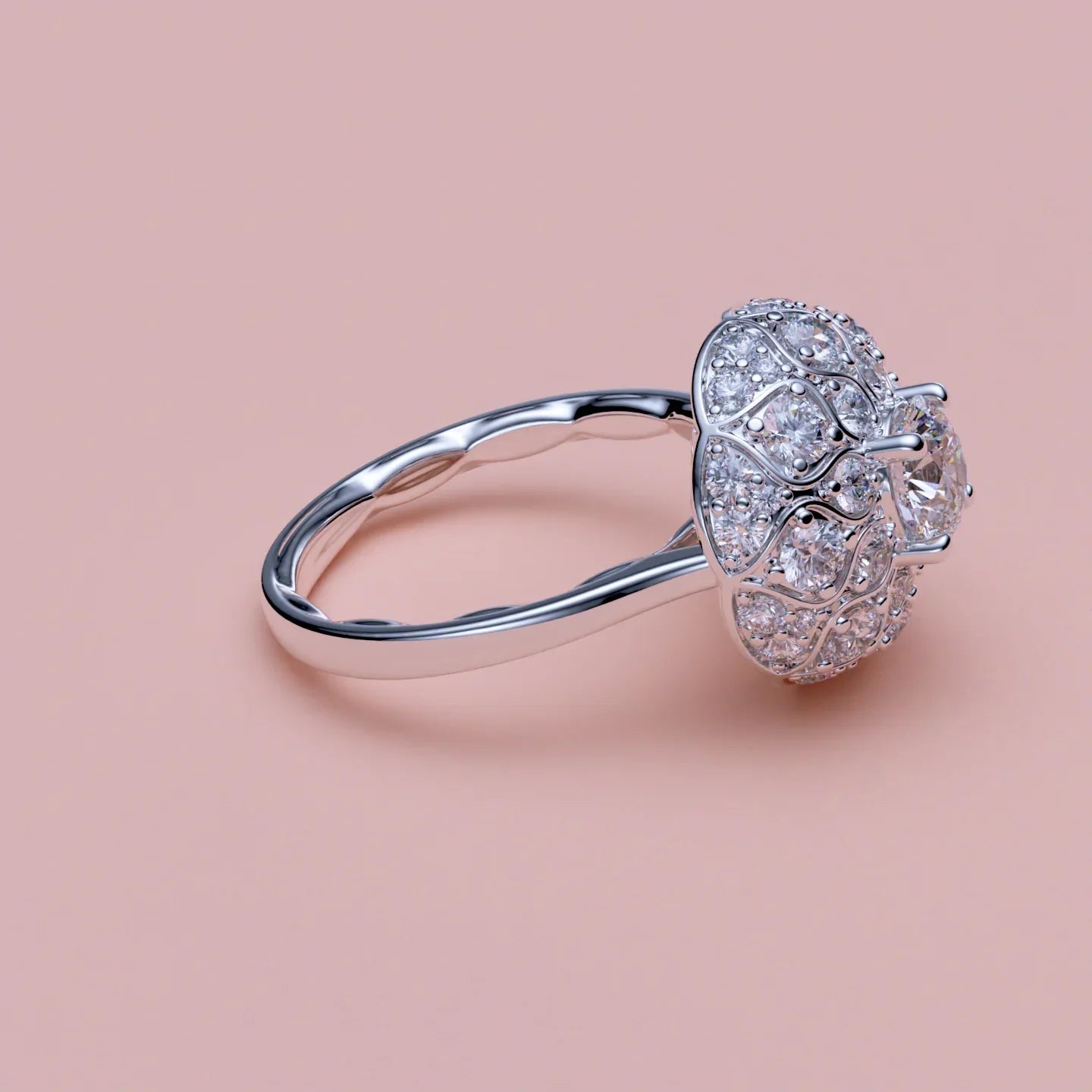 Taj Mahal Inspireret Diamantring i 14 Karat Guld med 1.38 ct Diamanter