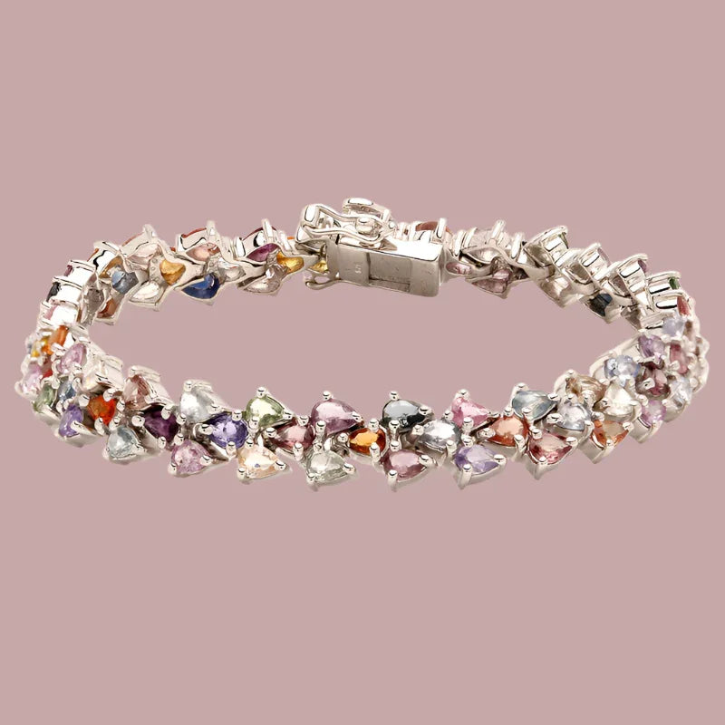 Multicolor safirarmbånd i pastelfarver