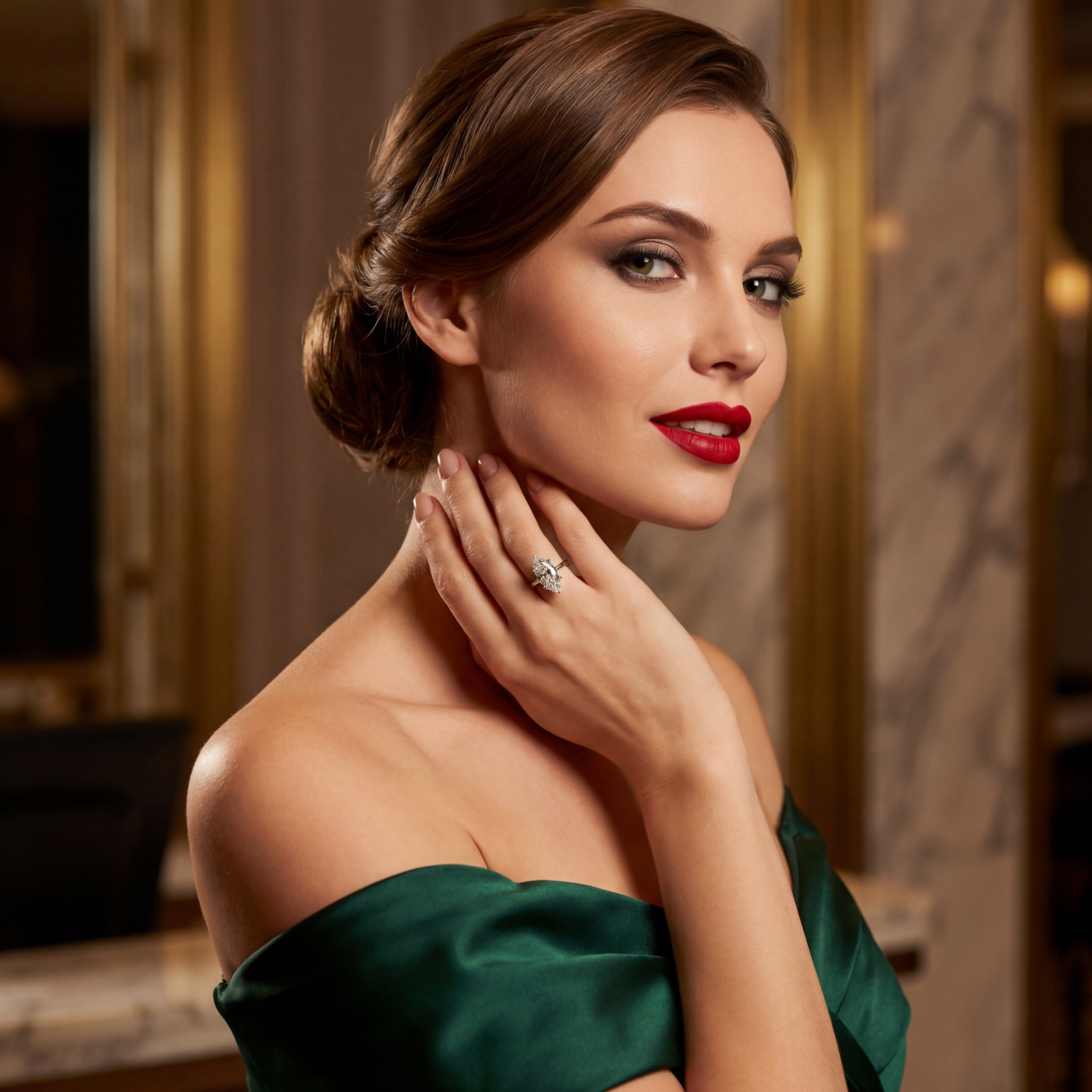 3.22 ct Marquise Lab-Grown Diamantring G VS2 – Palladium Hvidguld | IGI