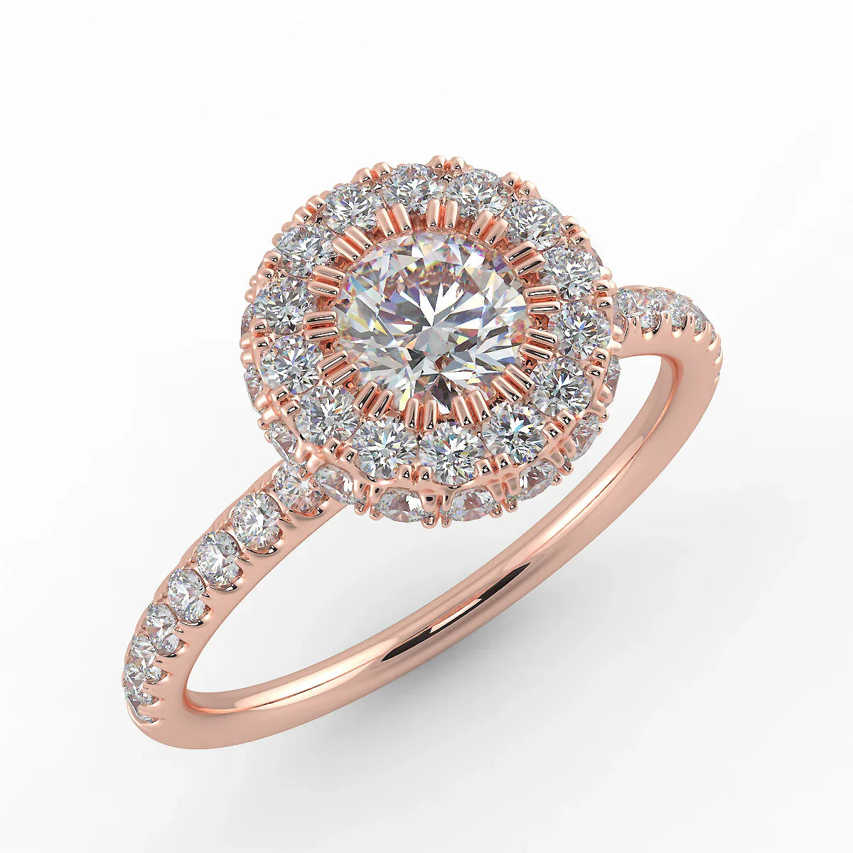 Eksklusiv Rosetring i 14 Karat Hvidguld med 0,82 ct. Brillanter