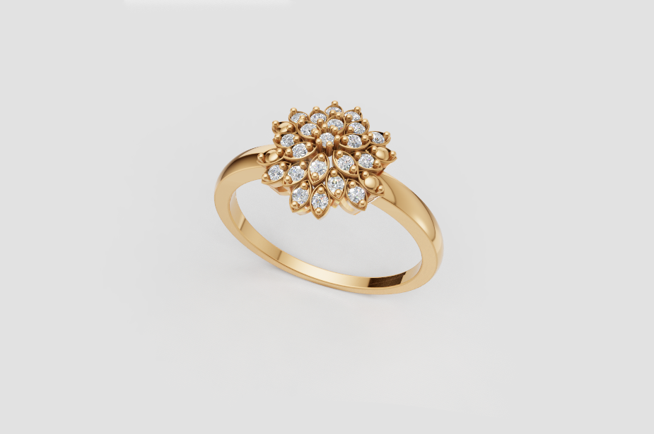 Diamantring i 14 karat gulguld 0.11 ct. diamanter