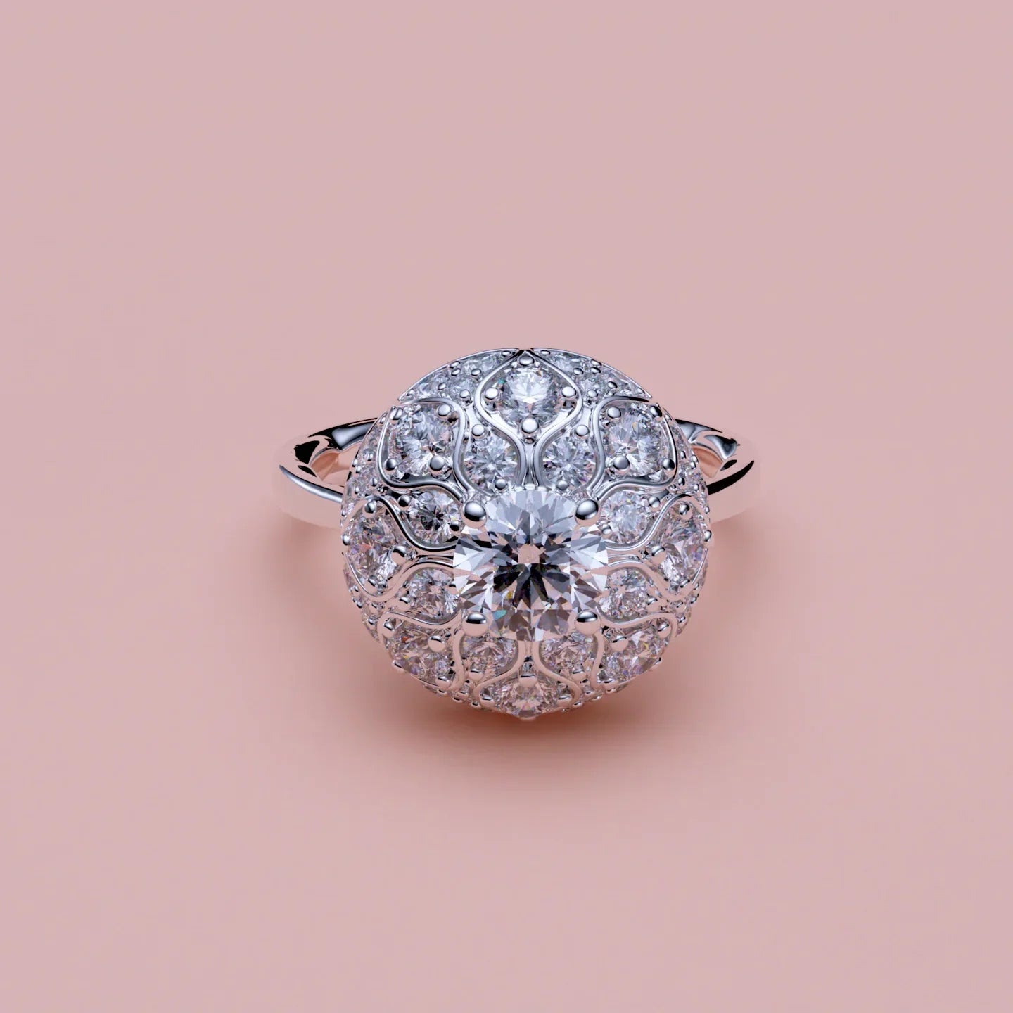 Taj Mahal Inspireret Diamantring i 14 Karat Guld med 1.38 ct Diamanter