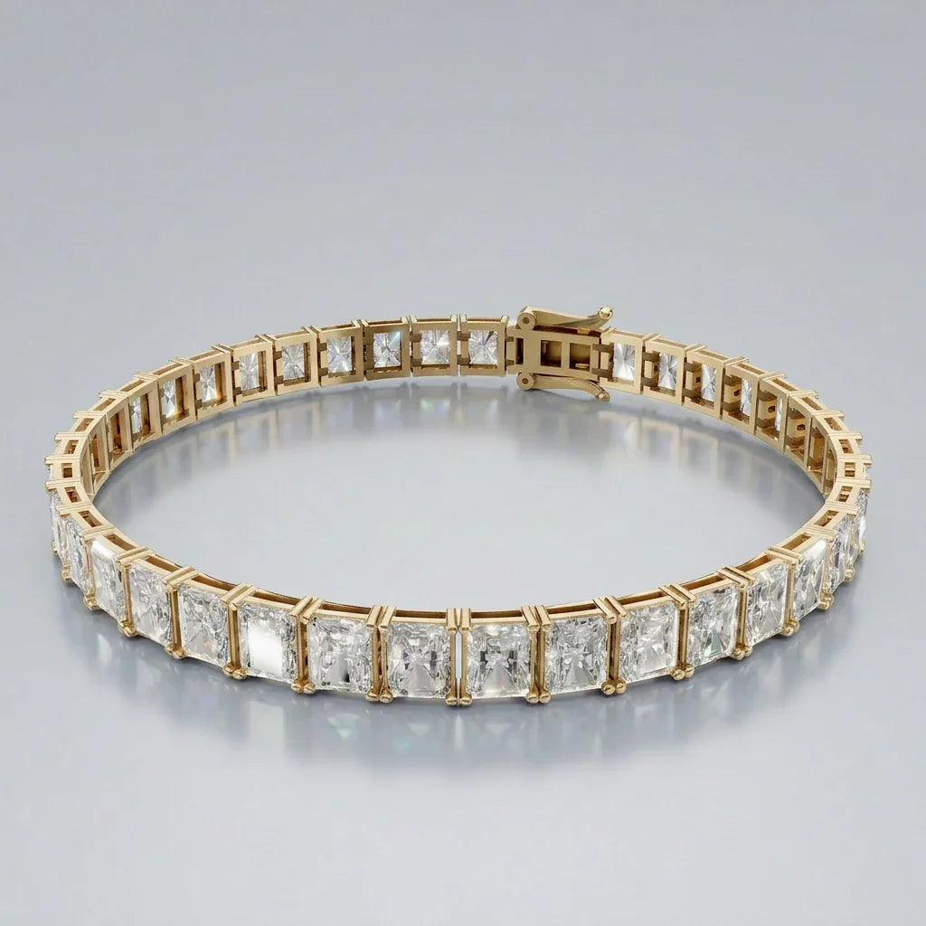 tennisarmbånd radiant lab grown diamanter i gulguld model br-01