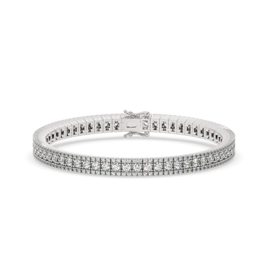 Tennisarmbånd i 18 kt hvidguld med 5,50 ct hvide brillanter – studiobillede