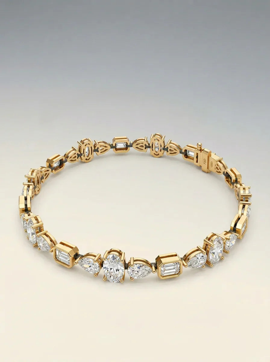 Tennisarmbånd 9.25 ct lab grown diamanter guld