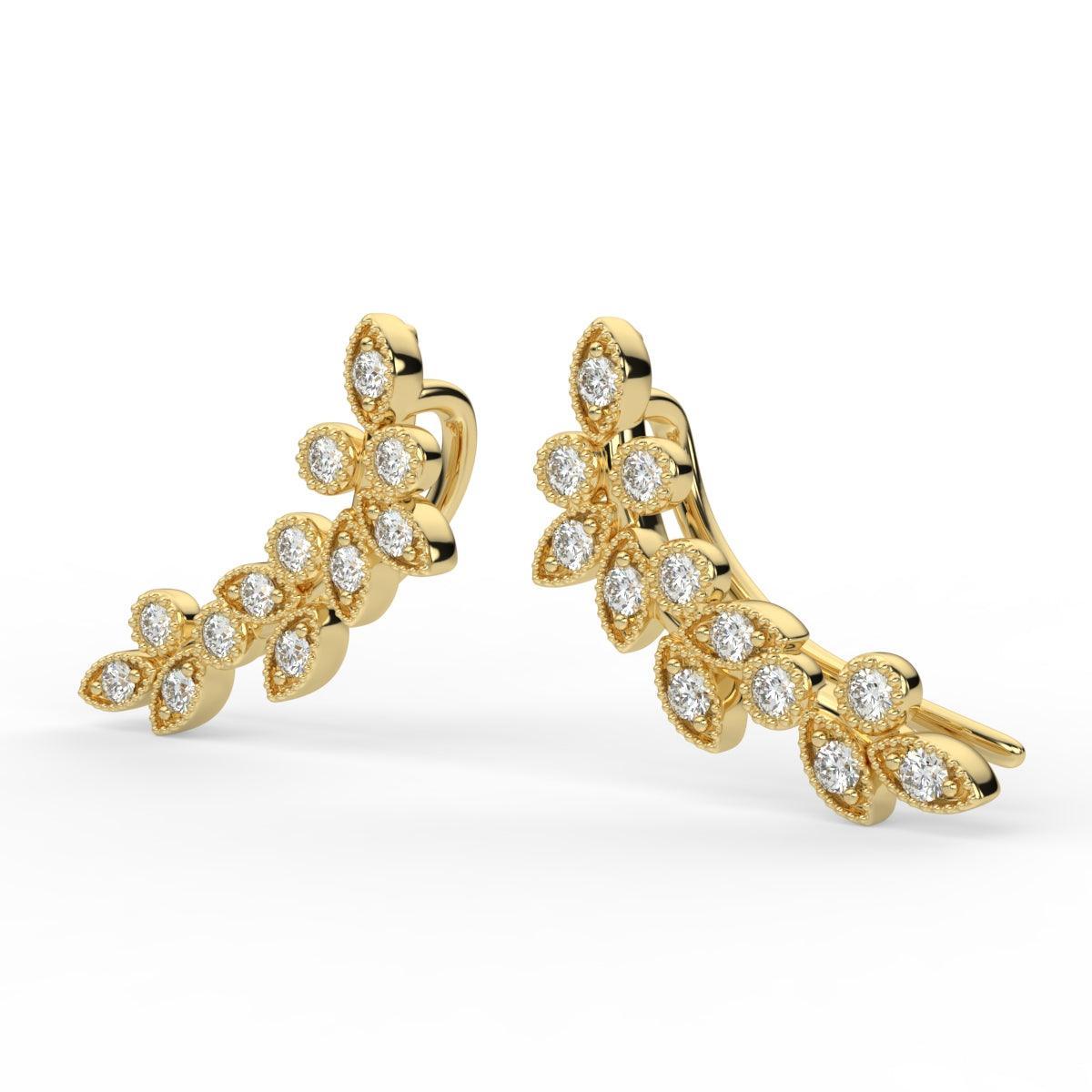 14 KT Guld Ear Crawler med 0.30 CT Brillanter - I-J, SI | MANICH