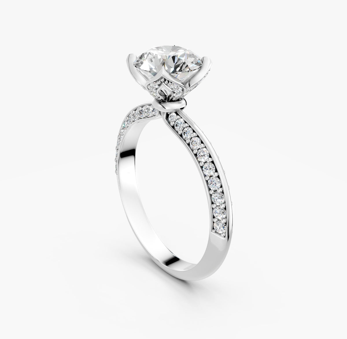 ZFL04 solitaire diamantring i hvidguld, perspektiv