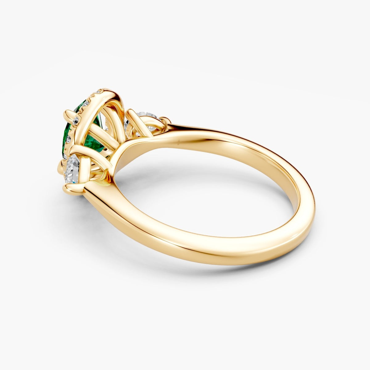 ZRT037 diamantring i 14 kt. gulguld set bagfra