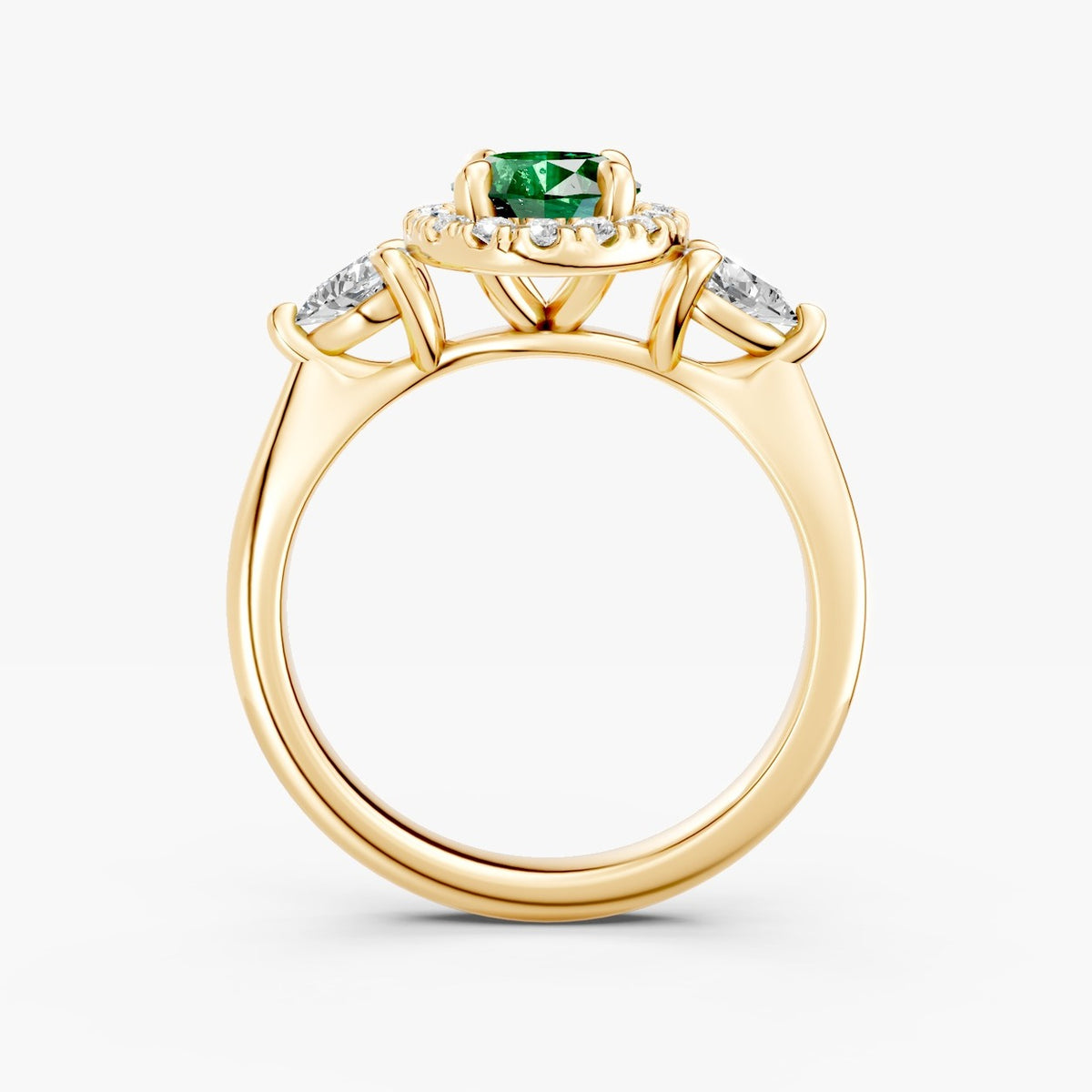 ZRT037 diamantring i 14 kt. gulguld, profil med dråbesten