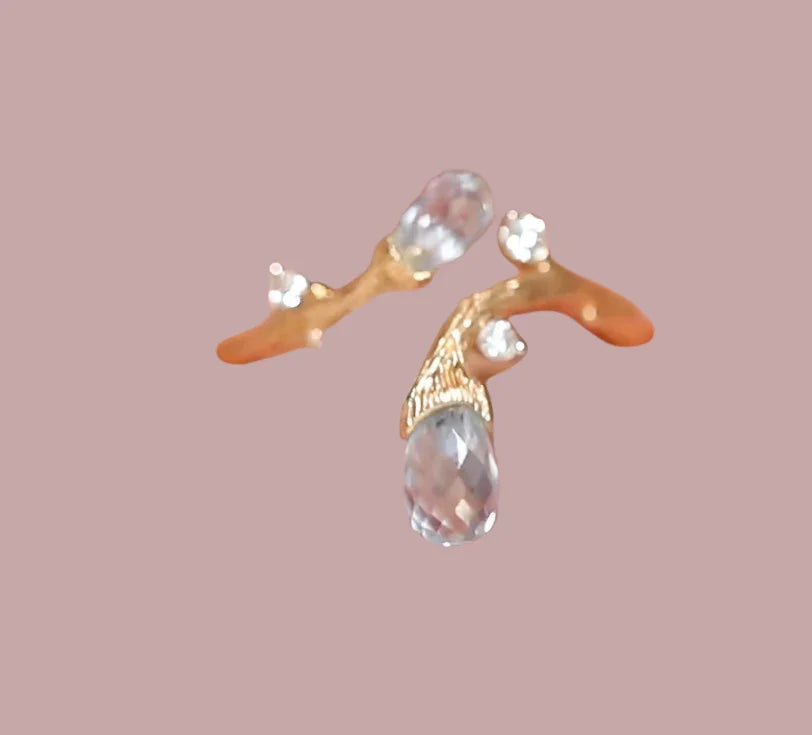 Topas-og diamantring i 14 karat gulguld 0.04 Ct. E-F,VVS.