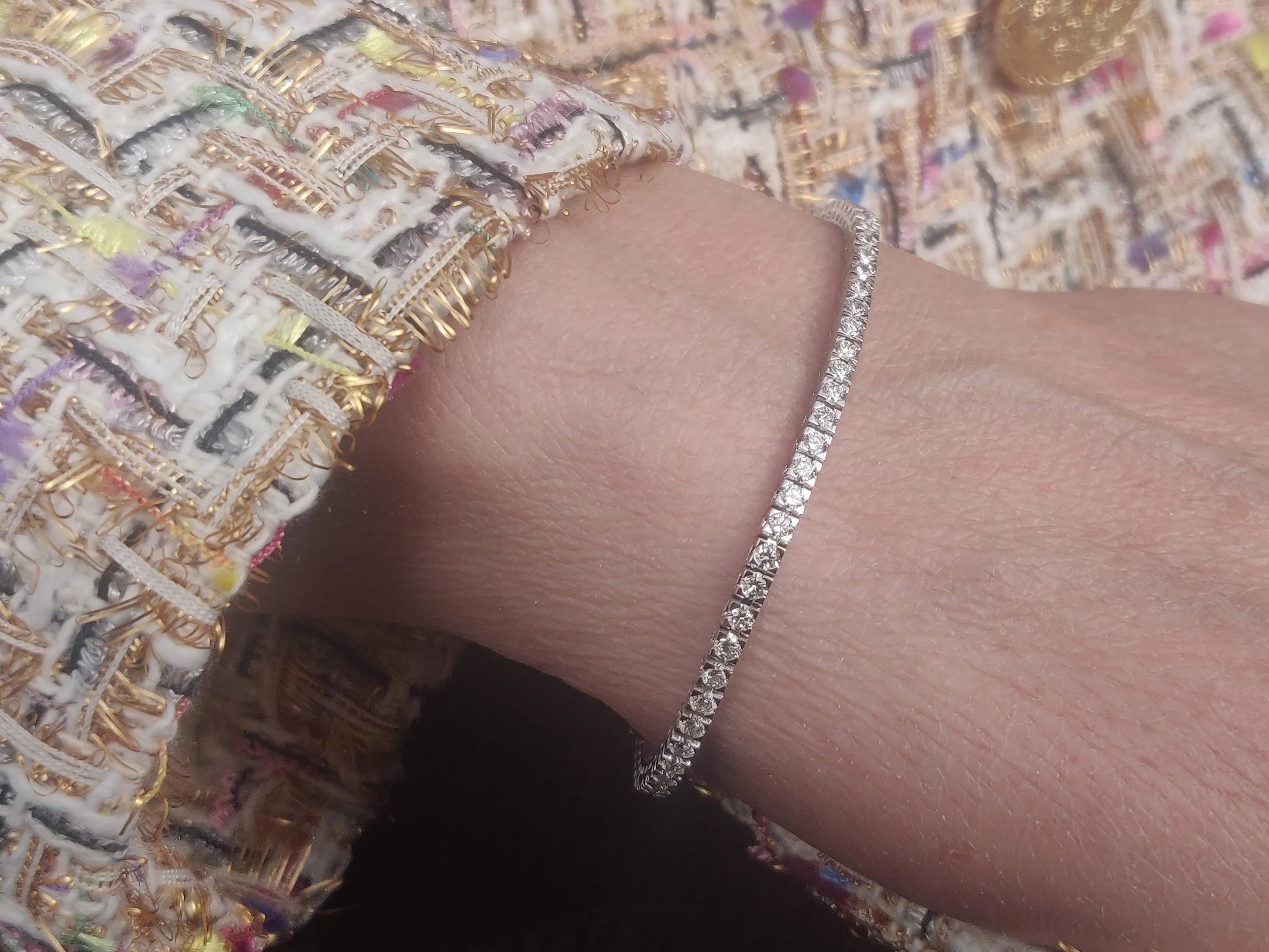 Tennisarmbånd på 3.0 carat F-G,VS-SI i 18K hvidguld