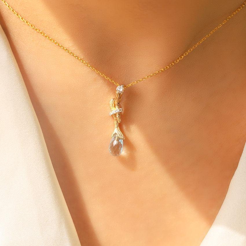 Topas vedhæng med 0.11 ct. brillanter