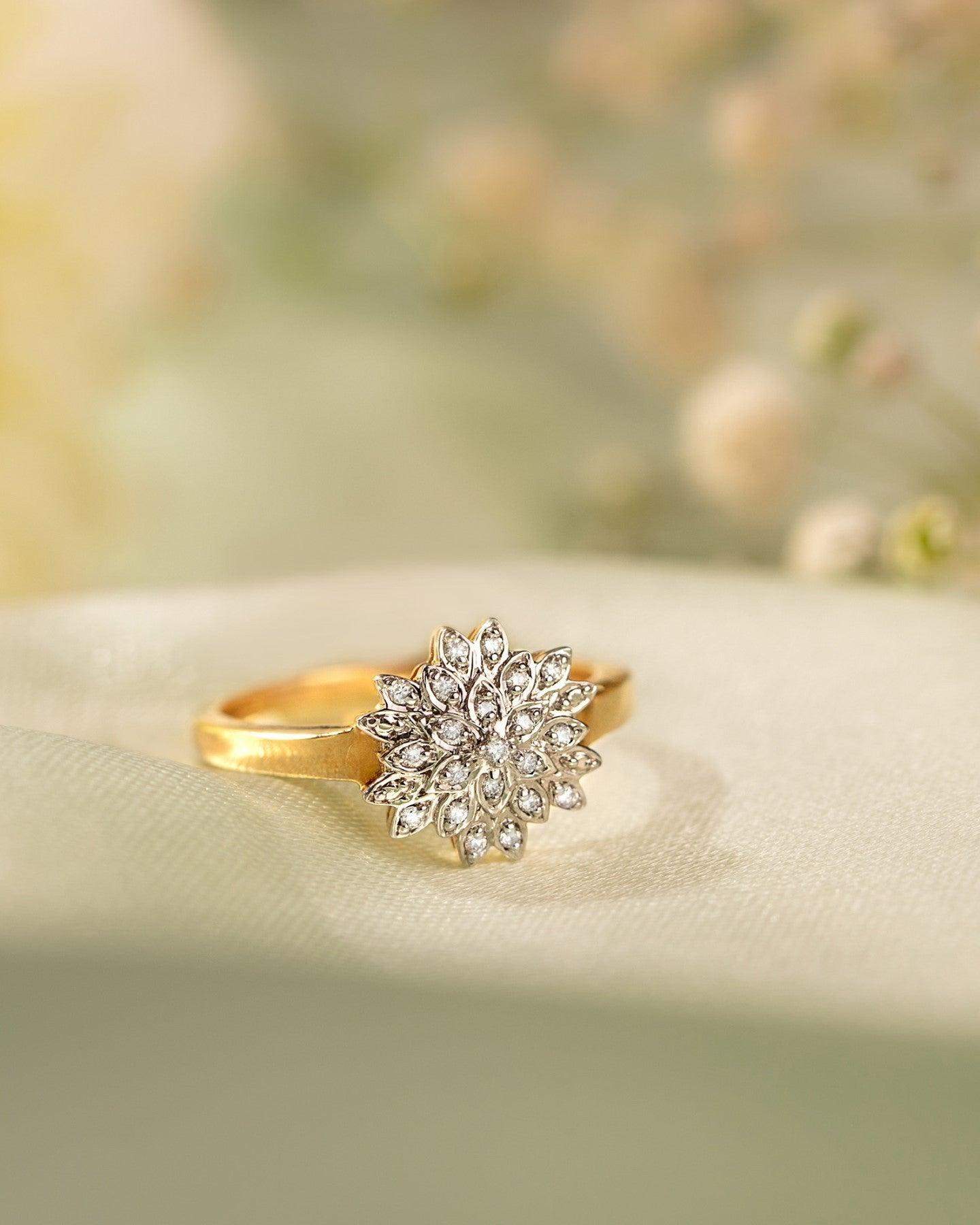 Diamantring i 14 karat gulguld 0.11 ct. diamanter