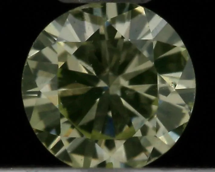 0.15ct Round Natural Diamond (Colour Light Green, Clarity SI1, Cut GD, GIA Certified)