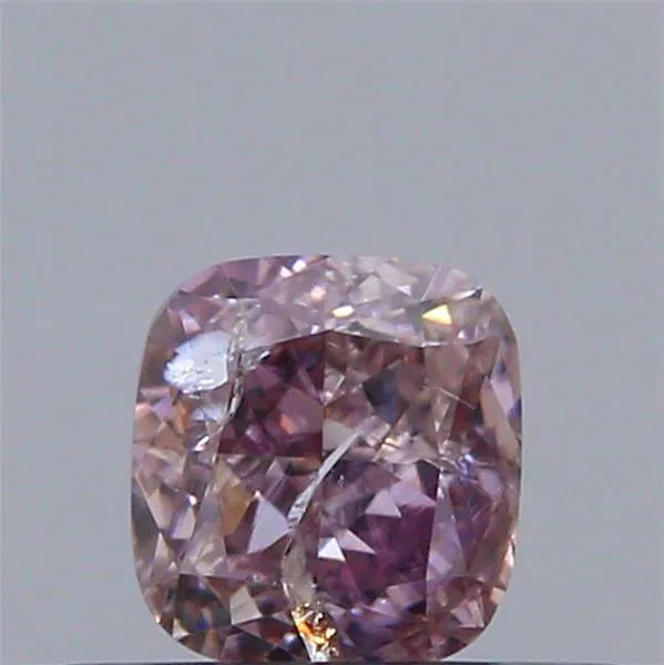 0.34ct Cushion modified Natural Diamond (Colour Fancy Purplish Pink, Clarity I2, Cut GD, GIA Certified)