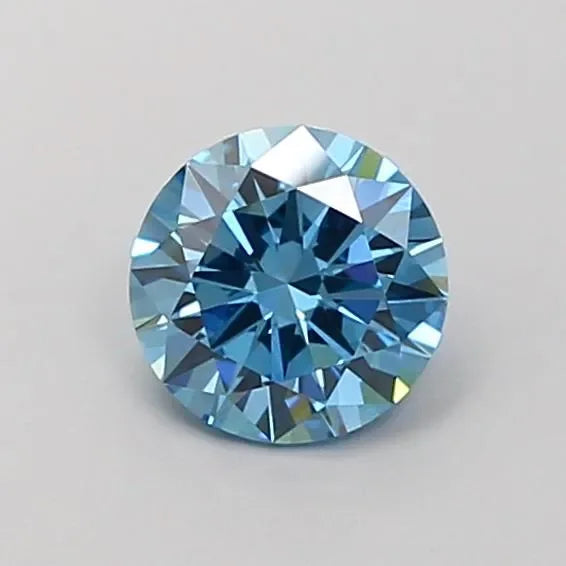 0.90ct Round Lab Grown Diamond (Colour Fancy Vivid Blue, Clarity VVS2, Cut EX, IGI Certified)