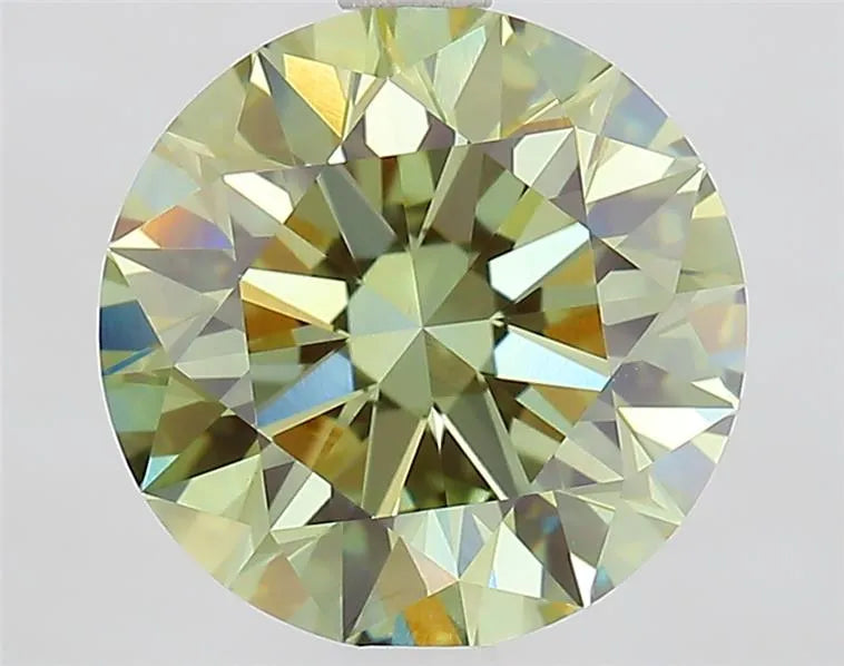 2.70ct Round Lab Grown Diamond (Colour Fancy Vivid Green, Clarity VVS2, Cut EX, IGI Certified)