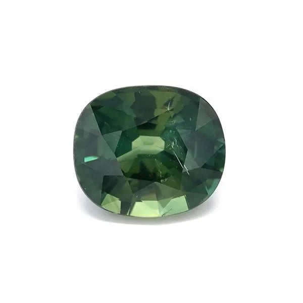 4.03ct Cushion Natural Sapphire (Colour Green, Clarity Slightly Included, Cut Faceted)
