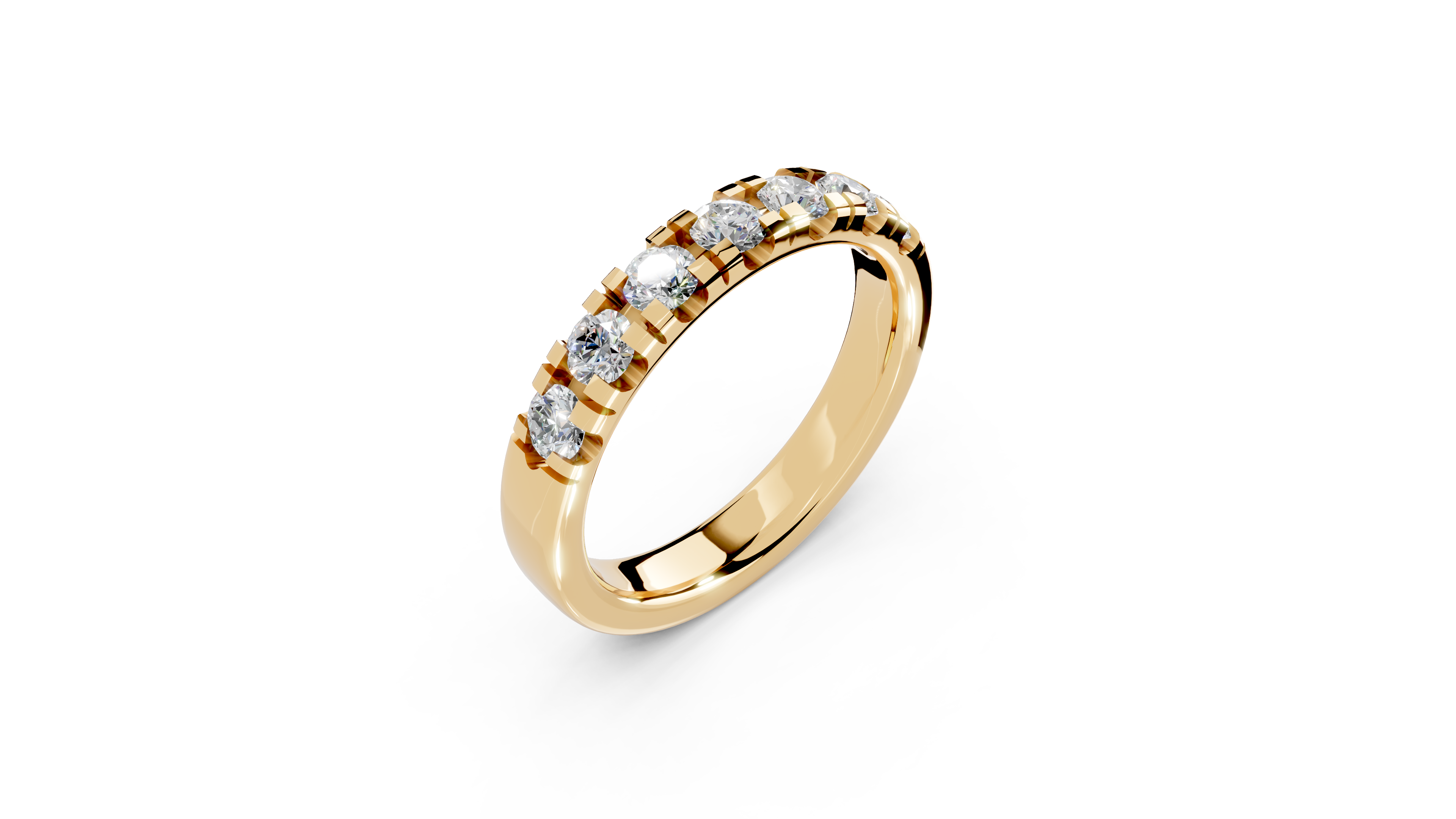 Alliancering i 14 KT guld med 0.70 CT. Brillanter