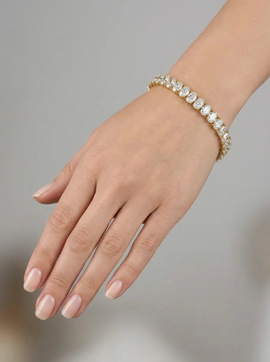 Tennisarmbånd BR-02 med ovale lab grown diamanter – 12.48 ct