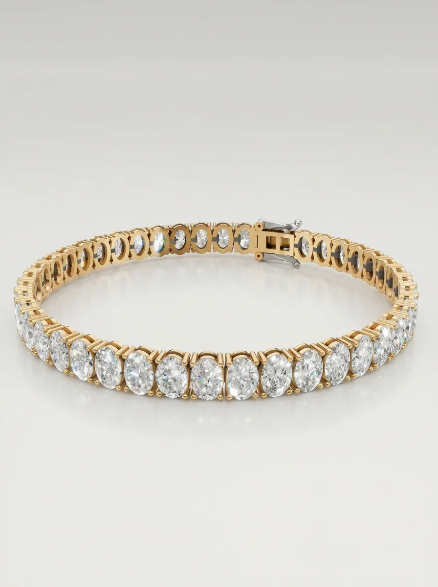Tennisarmbånd BR-02 med ovale lab grown diamanter – 12.48 ct