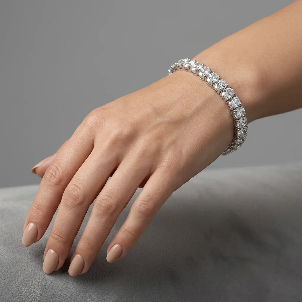 Tennisarmbånd BR-02 med ovale lab grown diamanter – 12.48 ct