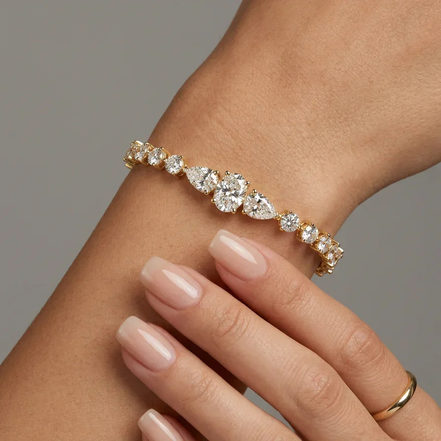 Tennisarmbånd BR-08 Lab Grown diamanter – Round & Pear – 5.32 ct