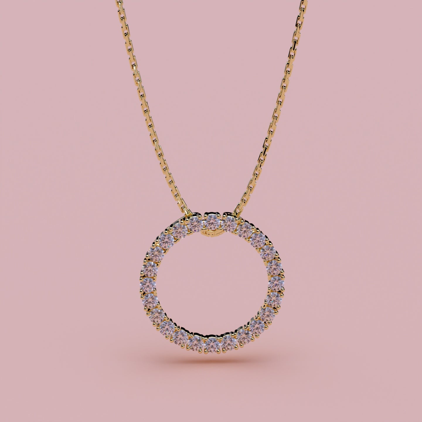 Cirkel Diamantvedhæng | 0,48 CT | 24 Brillanter | Manich