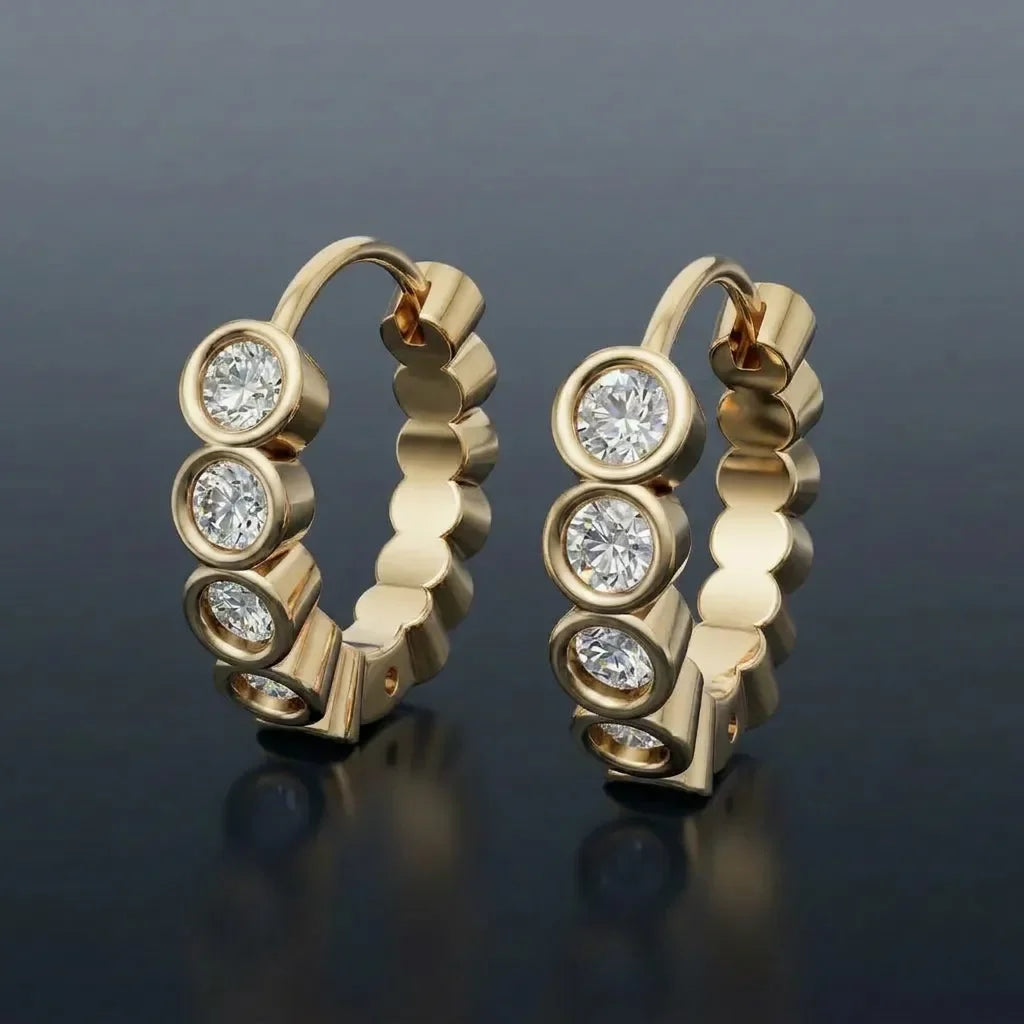 Diamant creoler 0.50 ct i 14 karat guld med F-G VS diamanter