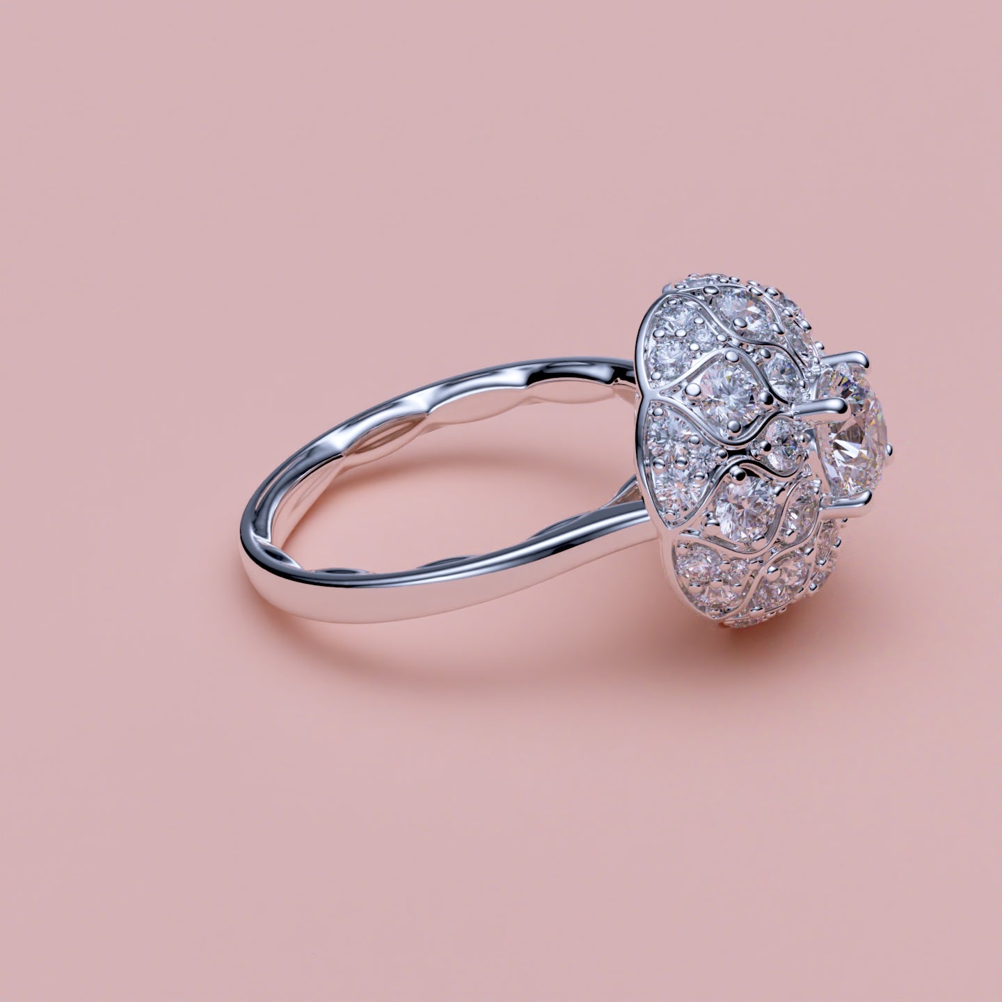 Taj Mahal Inspireret Diamantring i 14 Karat Guld med 1.38 ct Diamanter