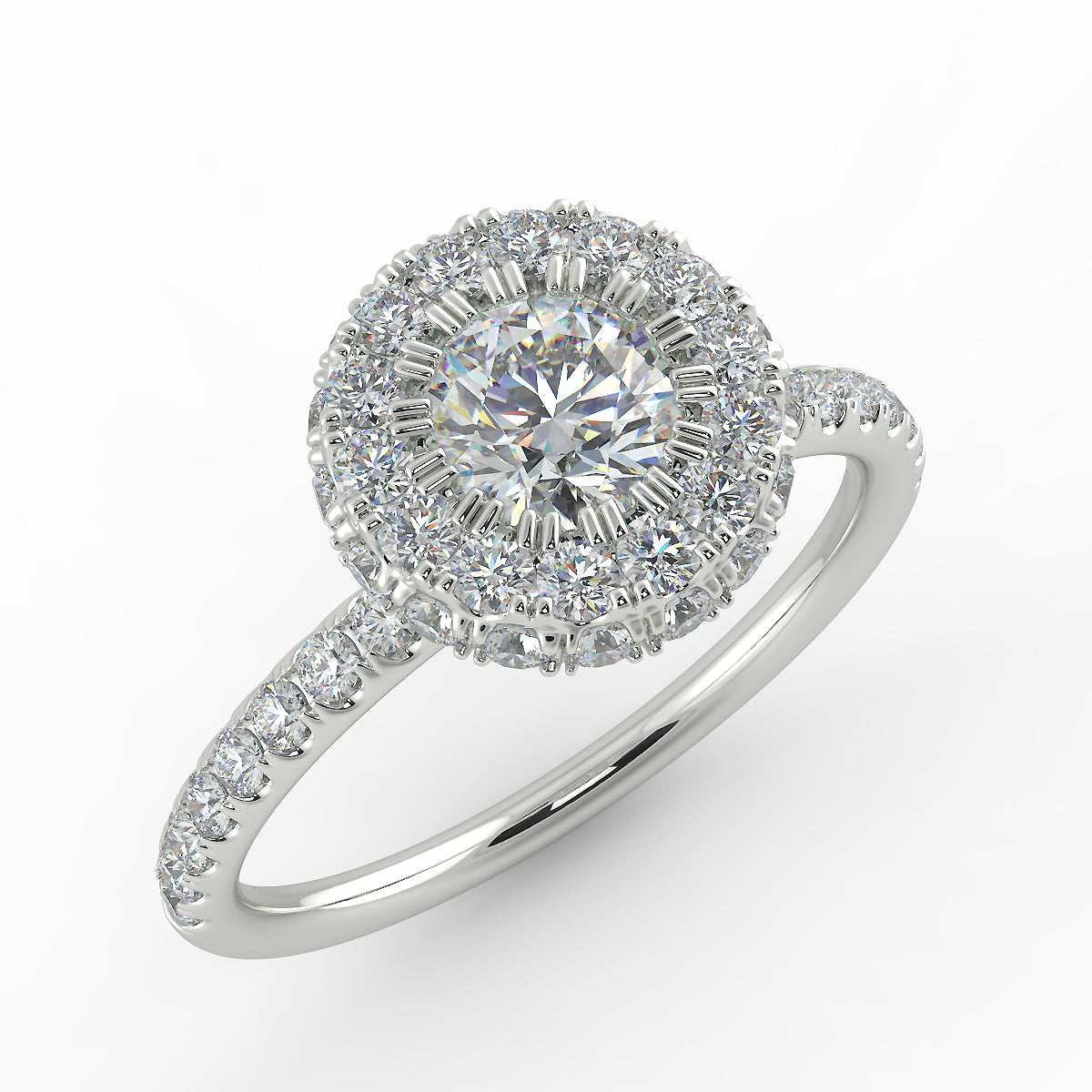 Eksklusiv Rosetring i 14 Karat Hvidguld med 0,82 ct. Brillanter