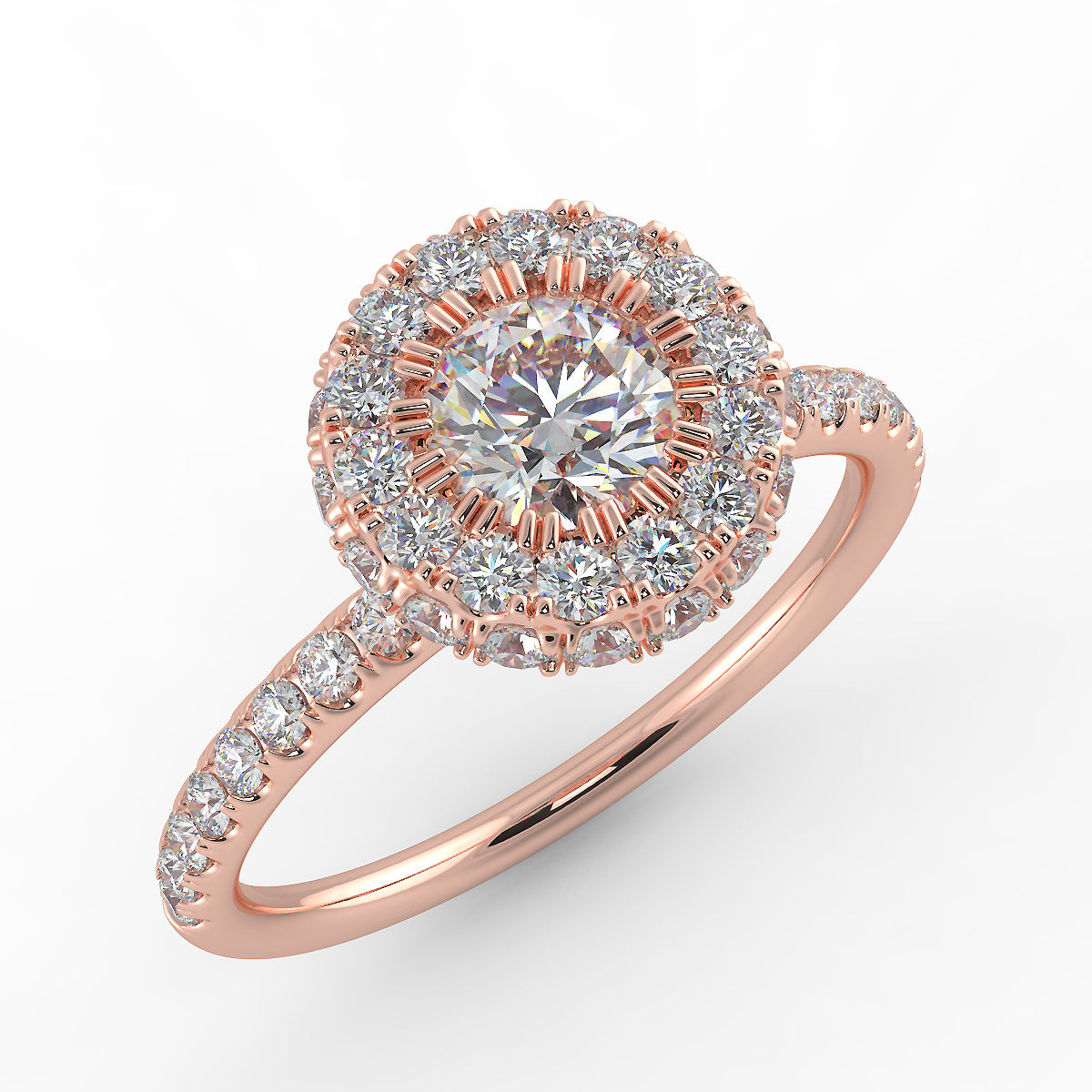 Eksklusiv Rosetring i 14 Karat Hvidguld med 0,82 ct. Brillanter