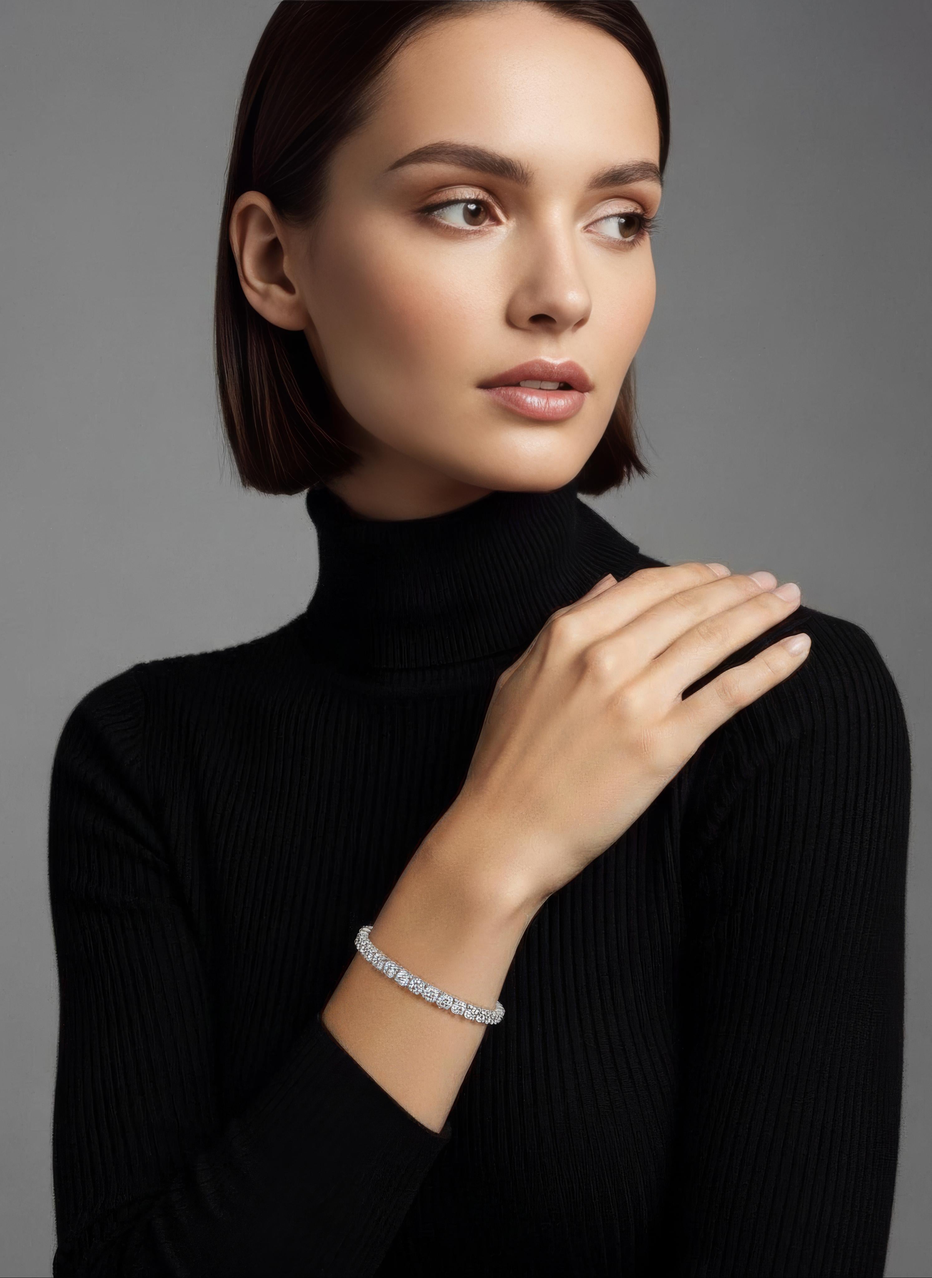 Tennisarmbånd 5.0 ct Diamanter i 18K Hvidguld | F-G/SI1 | Manich