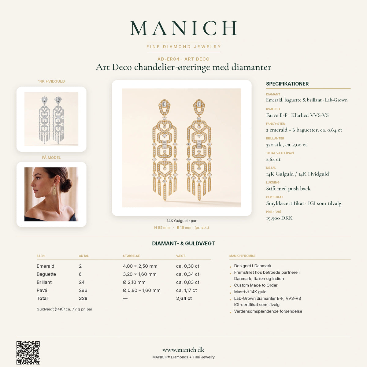 AD-ER04 specifikationer, diamantkvalitet og mål – MANICH infografik