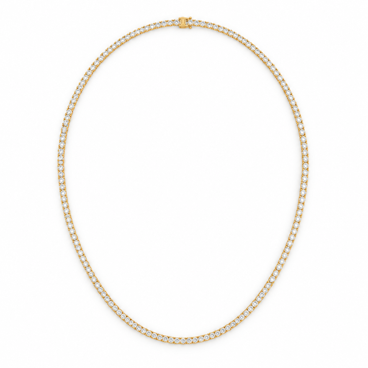 Tennishalskæde NE-09 i 14 kt gulguld med 5,70 ct lab-grown diamanter – studiobillede, 40 cm