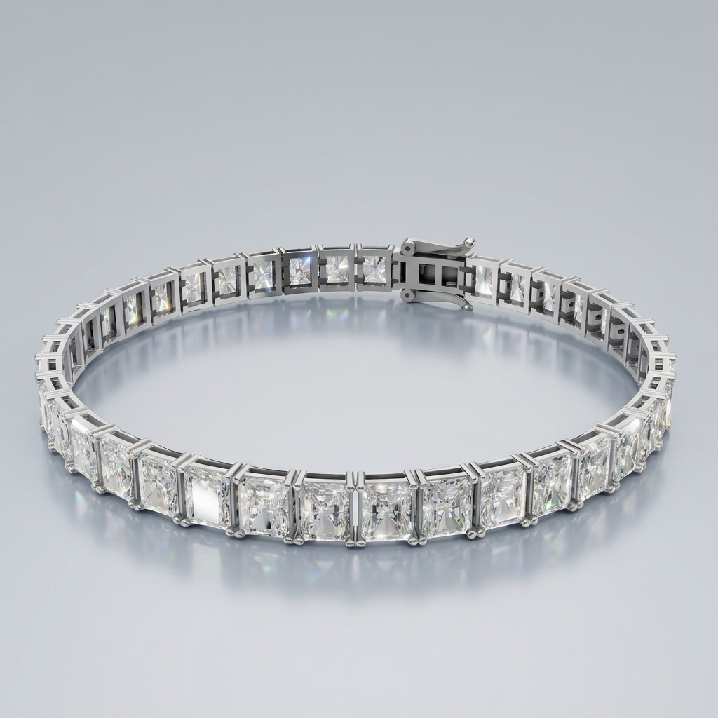 tennisarmbånd radiant lab grown diamanter i hvidguld model br-01