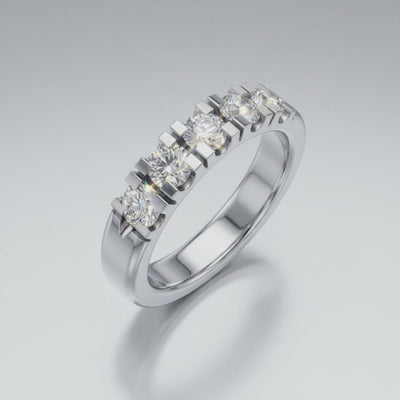 Alliancering i 14 kt hvidguld med 1.0 ct lab-grown diamanter E-F VVS