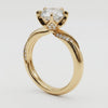 Video af ZFL06 solitaire diamantring med 5 grabber og twist-pavé-skinne i gulguld