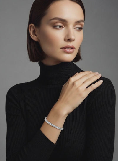 Tennisarmbånd i 18kt hvidguld 5.0 carat diamanter